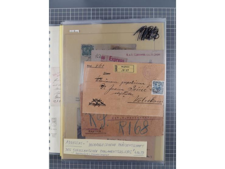 1833/1915 (ca.), postfrische/ungebrauchte und gestempelte Sammlung mit 47 Briefen und Karten, Schwerpunkt Feldpost und später