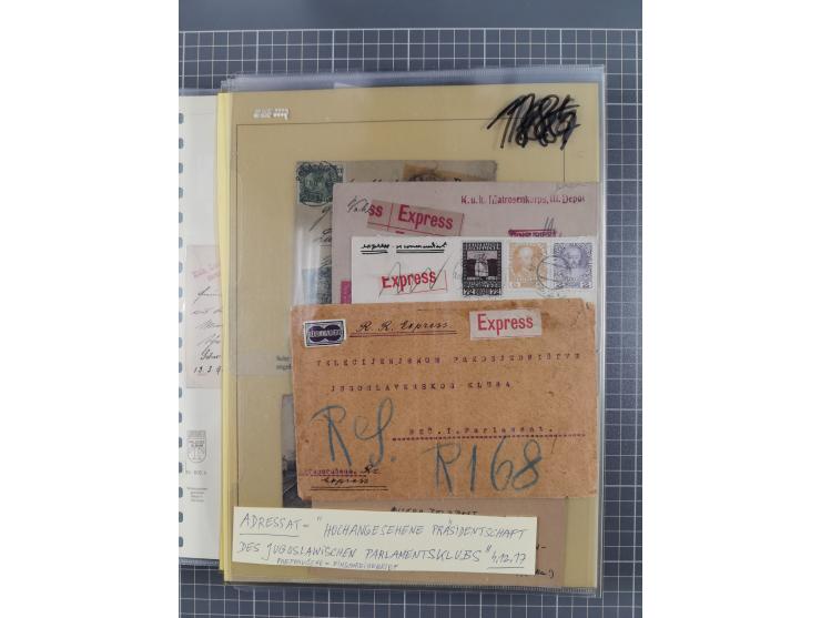 1833/1915 (ca.), postfrische/ungebrauchte und gestempelte Sammlung mit 47 Briefen und Karten, Schwerpunkt Feldpost und später