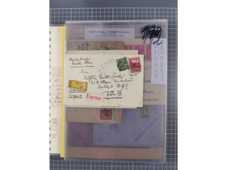 1833/1915 (ca.), postfrische/ungebrauchte und gestempelte Sammlung mit 47 Briefen und Karten, Schwerpunkt Feldpost und später