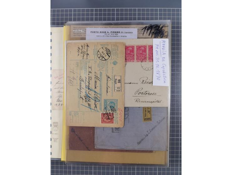 1833/1915 (ca.), postfrische/ungebrauchte und gestempelte Sammlung mit 47 Briefen und Karten, Schwerpunkt Feldpost und später