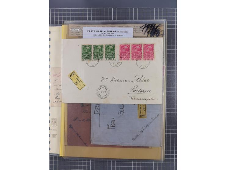 1833/1915 (ca.), postfrische/ungebrauchte und gestempelte Sammlung mit 47 Briefen und Karten, Schwerpunkt Feldpost und später