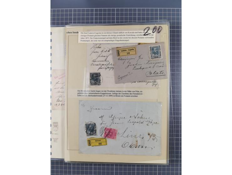 1833/1915 (ca.), postfrische/ungebrauchte und gestempelte Sammlung mit 47 Briefen und Karten, Schwerpunkt Feldpost und später