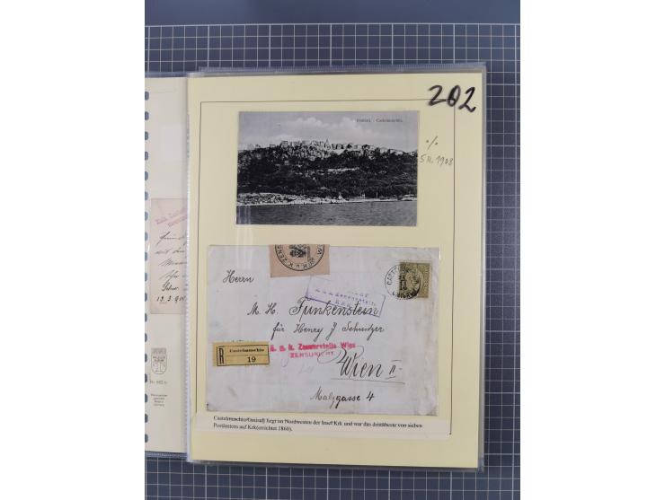 1833/1915 (ca.), postfrische/ungebrauchte und gestempelte Sammlung mit 47 Briefen und Karten, Schwerpunkt Feldpost und später