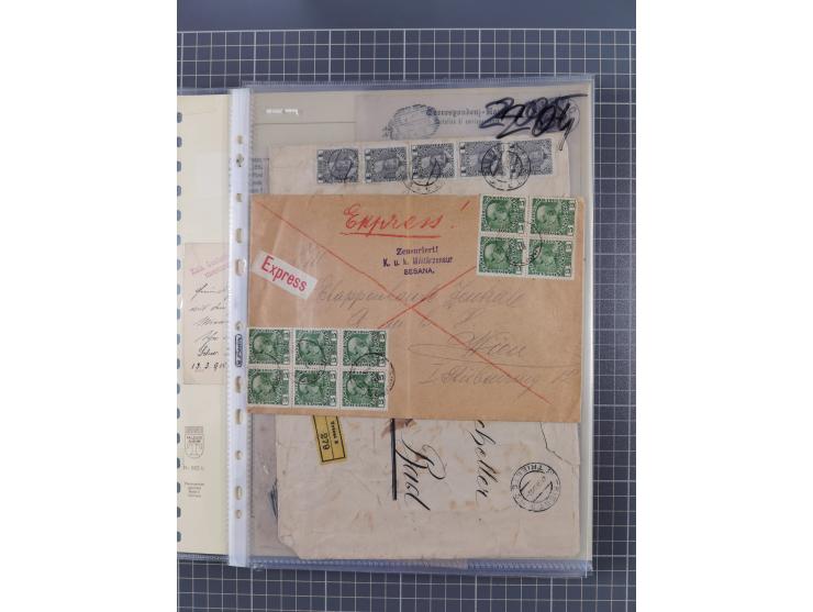 1833/1915 (ca.), postfrische/ungebrauchte und gestempelte Sammlung mit 47 Briefen und Karten, Schwerpunkt Feldpost und später