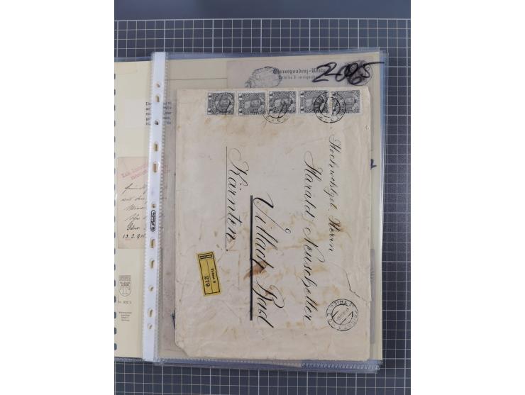 1833/1915 (ca.), postfrische/ungebrauchte und gestempelte Sammlung mit 47 Briefen und Karten, Schwerpunkt Feldpost und später