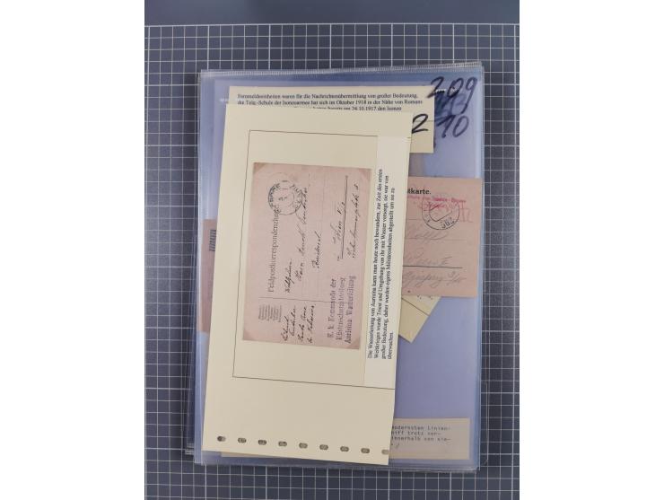 1833/1915 (ca.), postfrische/ungebrauchte und gestempelte Sammlung mit 47 Briefen und Karten, Schwerpunkt Feldpost und später