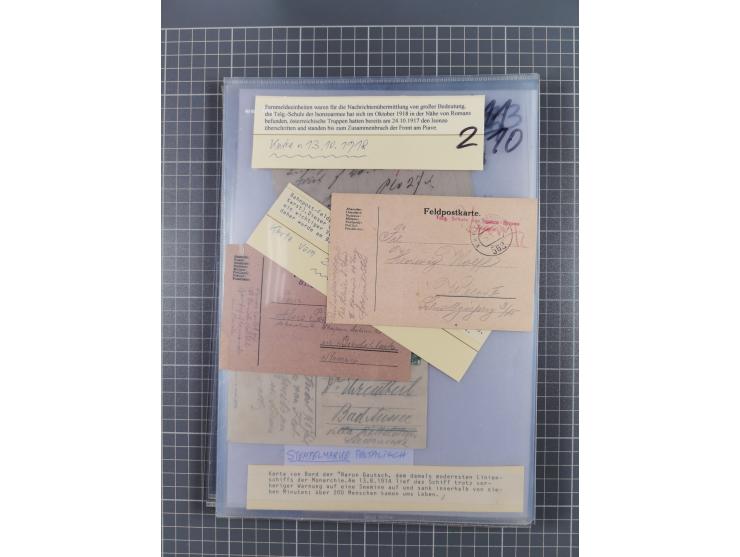 1833/1915 (ca.), postfrische/ungebrauchte und gestempelte Sammlung mit 47 Briefen und Karten, Schwerpunkt Feldpost und später