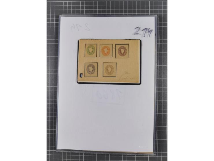 1833/1915 (ca.), postfrische/ungebrauchte und gestempelte Sammlung mit 47 Briefen und Karten, Schwerpunkt Feldpost und später