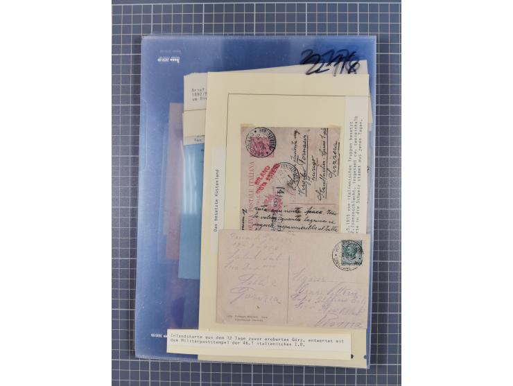 1833/1915 (ca.), postfrische/ungebrauchte und gestempelte Sammlung mit 47 Briefen und Karten, Schwerpunkt Feldpost und später