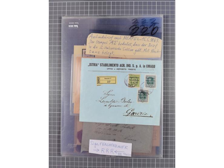 1833/1915 (ca.), postfrische/ungebrauchte und gestempelte Sammlung mit 47 Briefen und Karten, Schwerpunkt Feldpost und später