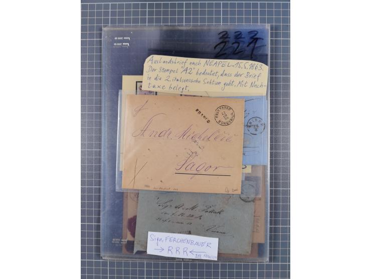 1833/1915 (ca.), postfrische/ungebrauchte und gestempelte Sammlung mit 47 Briefen und Karten, Schwerpunkt Feldpost und später