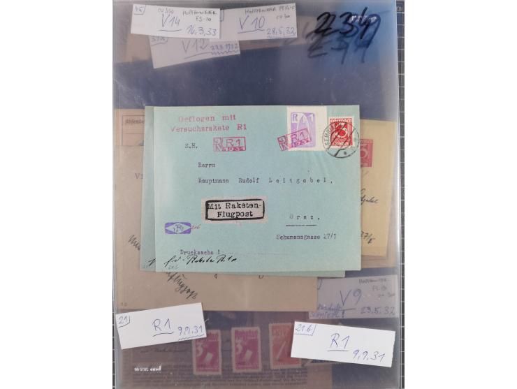 1931/35, Friedrich Schmiedl Rakenpost, Partie mit 8 Briefen und Karten, dabei Hopferwieser-Nr. FS13, FS14c, FS15a, FS20, etc.