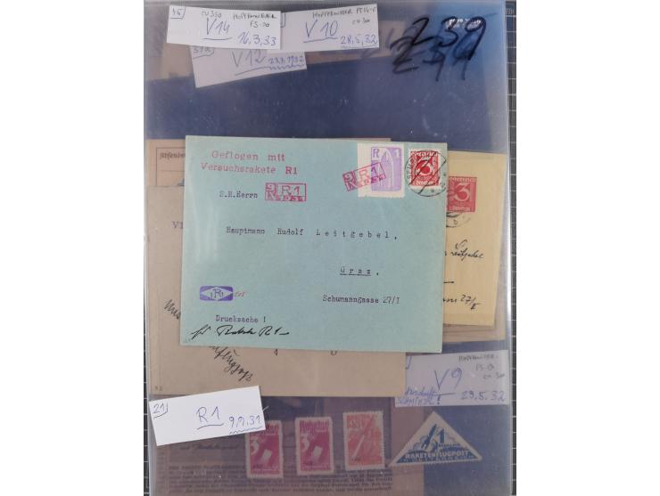 1931/35, Friedrich Schmiedl Rakenpost, Partie mit 8 Briefen und Karten, dabei Hopferwieser-Nr. FS13, FS14c, FS15a, FS20, etc.