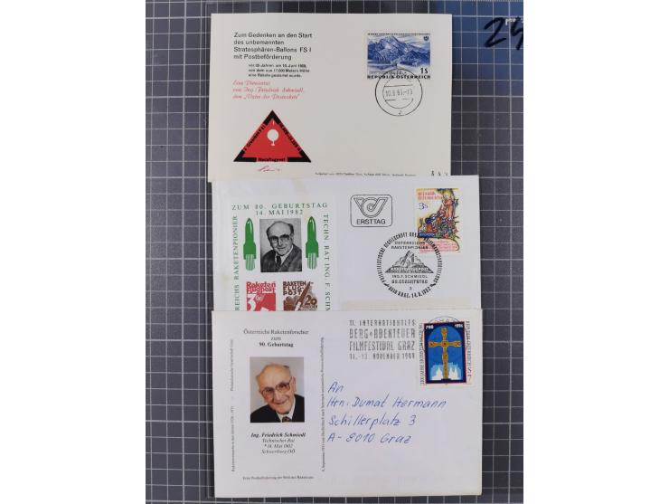 1931/35, Friedrich Schmiedl Rakenpost, Partie mit 8 Briefen und Karten, dabei Hopferwieser-Nr. FS13, FS14c, FS15a, FS20, etc.