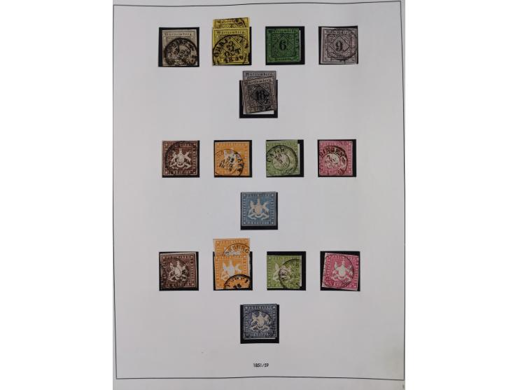 Baden bis Württemberg, interessante, meist ungebrauchte und gestempelte Sammlung inkl. einigen Doubletten mit einigen Briefen