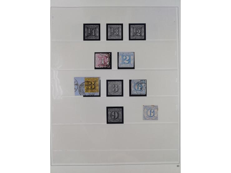 Baden bis Württemberg, interessante, meist ungebrauchte und gestempelte Sammlung inkl. einigen Doubletten mit einigen Briefen