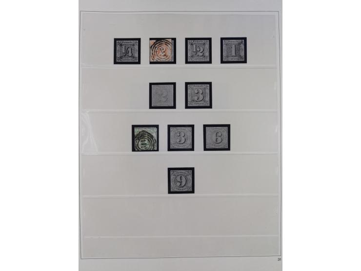 Baden bis Württemberg, interessante, meist ungebrauchte und gestempelte Sammlung inkl. einigen Doubletten mit einigen Briefen