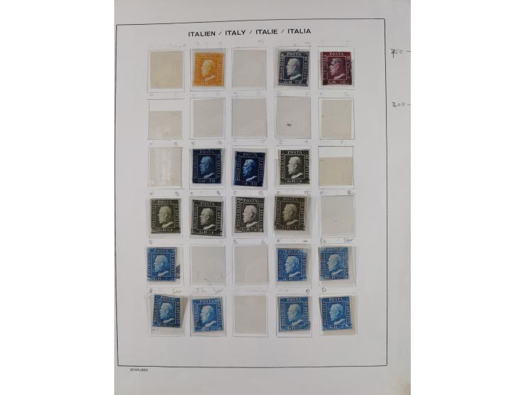 1852/60, Collection on eight album pages with good parts Papal States, Modena and Sicilia, only few reprints, mostly fine. Si