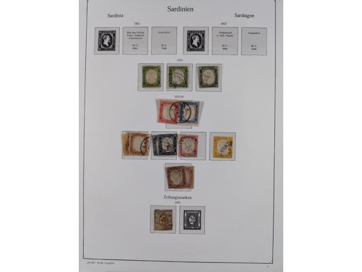 1852/60, Collection on eight album pages with good parts Papal States, Modena and Sicilia, only few reprints, mostly fine. Si