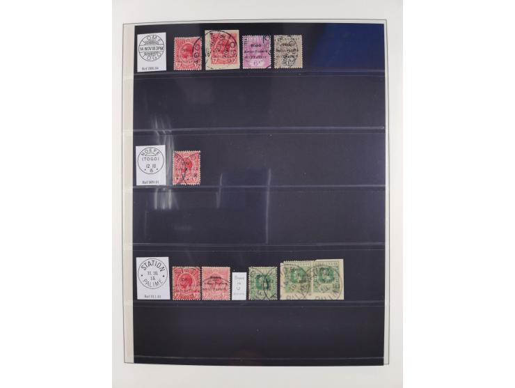 1915/16, ´TOGO / ANGLO-FRENCH / OCCUPATION´ Collection of cancellations on Gold Coast KGV overprinted issue up to 20 sh., inc