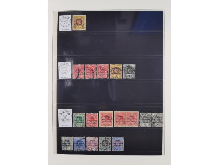 1915/16, ´TOGO / ANGLO-FRENCH / OCCUPATION´ Collection of cancellations on Gold Coast KGV overprinted issue up to 20 sh., inc