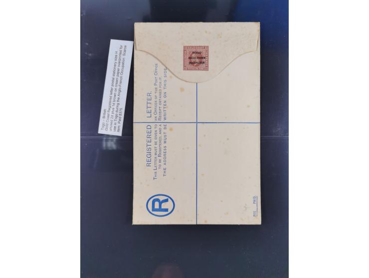 1915/16, ´TOGO / ANGLO-FRENCH / OCCUPATION´ Collection of 7 covers and postal stationerys with good cancellations on Gold Coa