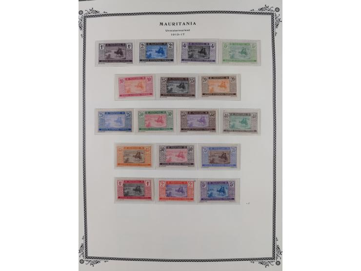 1906/42, Collection on Scott album leaves, starting General Ballay complete set of 16 (Yv.1-16) unused, later issues includin