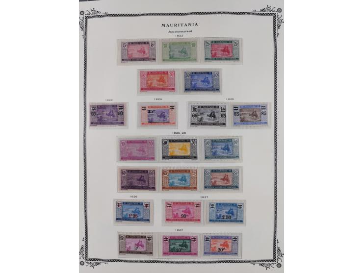 1906/42, Collection on Scott album leaves, starting General Ballay complete set of 16 (Yv.1-16) unused, later issues includin