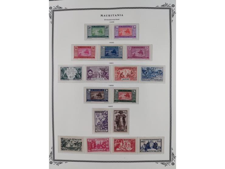 1906/42, Collection on Scott album leaves, starting General Ballay complete set of 16 (Yv.1-16) unused, later issues includin