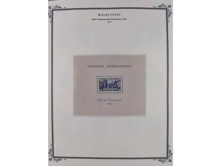 1906/42, Collection on Scott album leaves, starting General Ballay complete set of 16 (Yv.1-16) unused, later issues includin