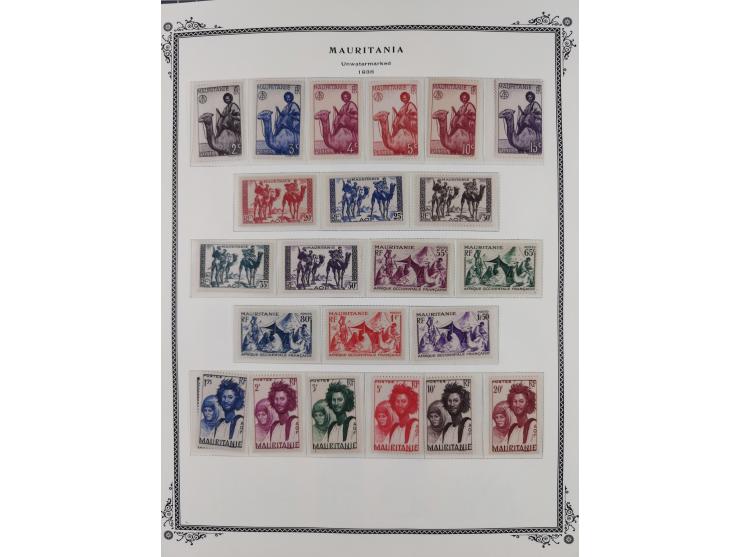 1906/42, Collection on Scott album leaves, starting General Ballay complete set of 16 (Yv.1-16) unused, later issues includin