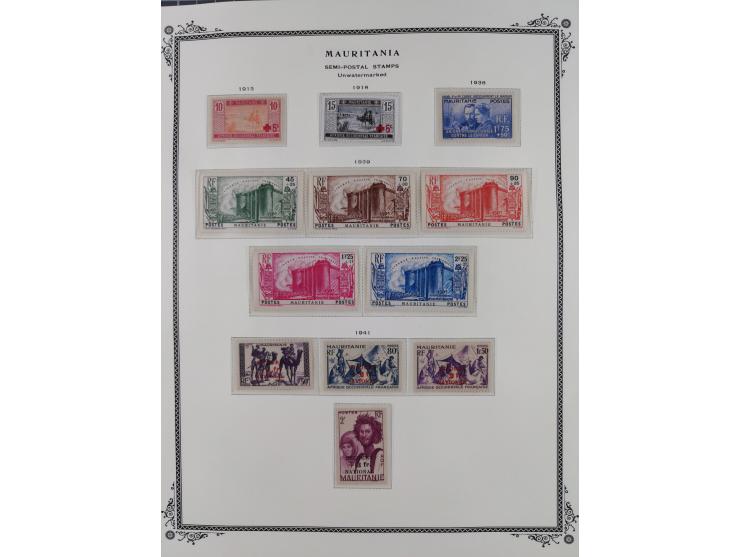 1906/42, Collection on Scott album leaves, starting General Ballay complete set of 16 (Yv.1-16) unused, later issues includin