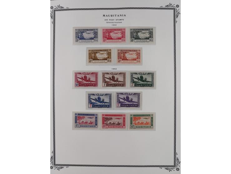 1906/42, Collection on Scott album leaves, starting General Ballay complete set of 16 (Yv.1-16) unused, later issues includin