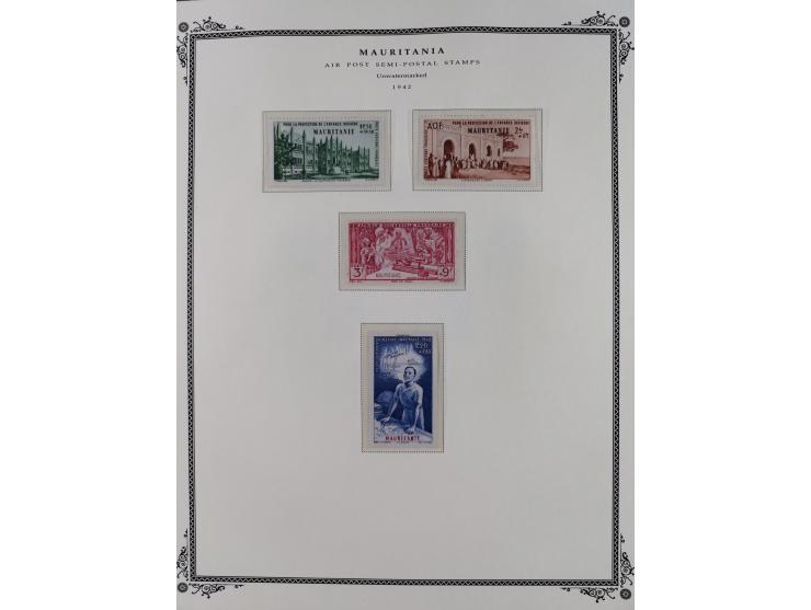 1906/42, Collection on Scott album leaves, starting General Ballay complete set of 16 (Yv.1-16) unused, later issues includin