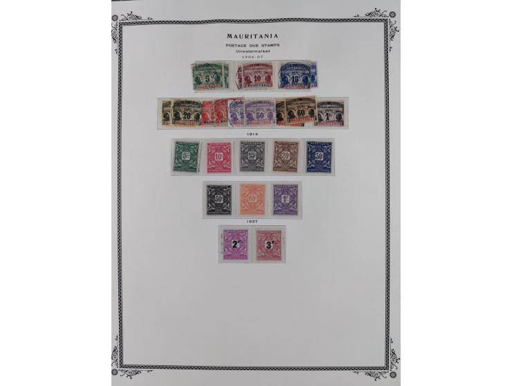 1906/42, Collection on Scott album leaves, starting General Ballay complete set of 16 (Yv.1-16) unused, later issues includin