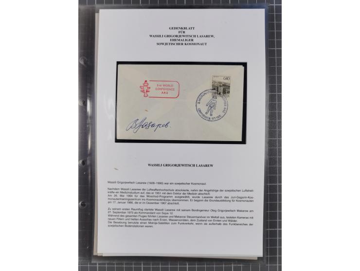 1927/92, AUTOGRAPHEN: Sammlung mit über 70 thematischen Briefen/Karten und Blocks mit insgesamt ca. 130 Unterschriften von Ko