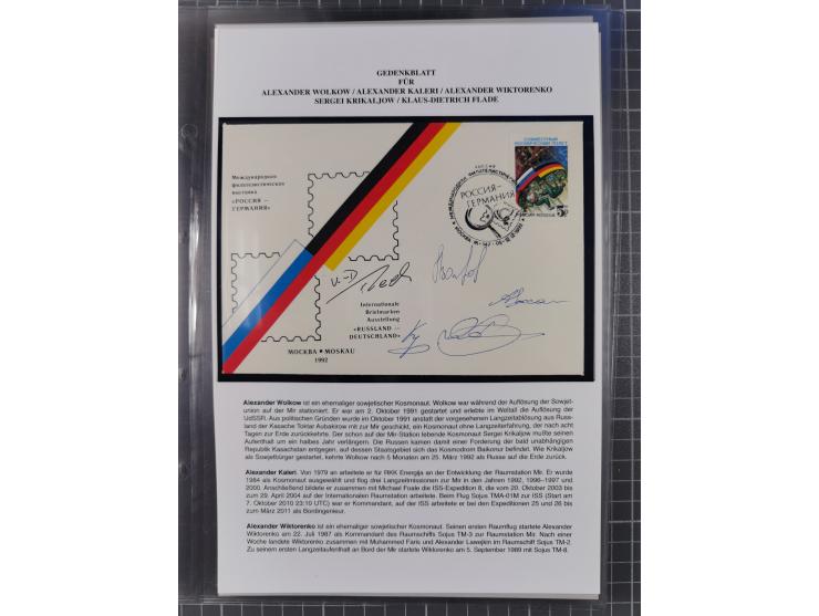 1927/92, AUTOGRAPHEN: Sammlung mit über 70 thematischen Briefen/Karten und Blocks mit insgesamt ca. 130 Unterschriften von Ko