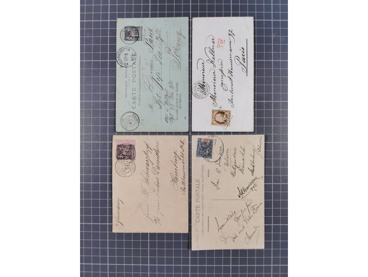 1856/1940 (ca.), over 120 covers and cards, strength before the 1930s with many multiple and mixed frankings, usages and dest