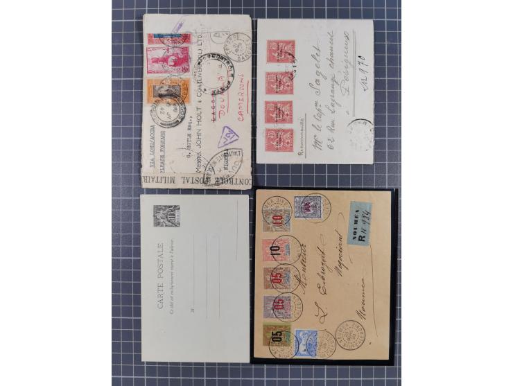 1856/1940 (ca.), over 120 covers and cards, strength before the 1930s with many multiple and mixed frankings, usages and dest