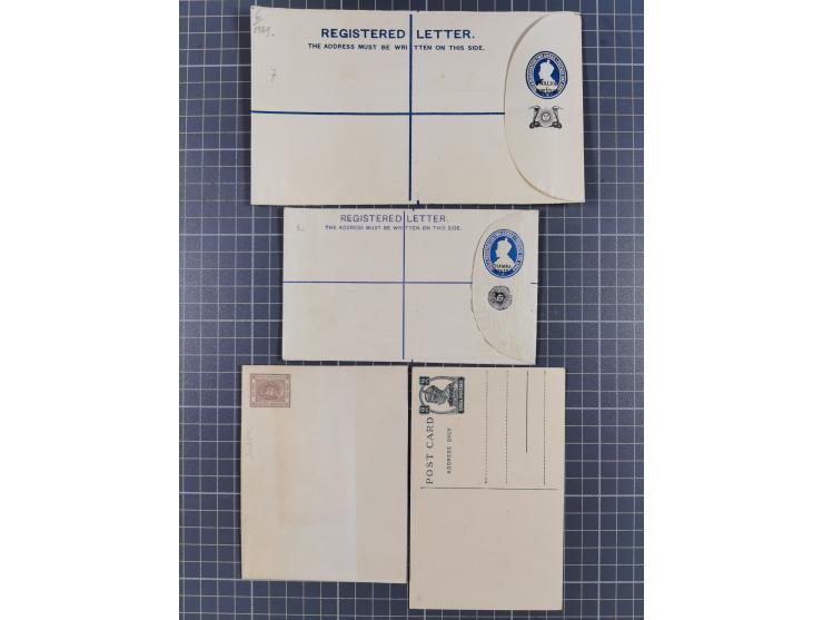 1880/1970 (ca.), about 140 mostly unused postal stationery items including some states with Registered envelopes of Chamba, G