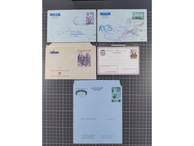 1950/80 (ca.), about 650 air letters and aerogrammes, mostly unused overseas with Near and Far East, Portuguese Colonies, etc