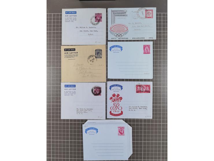 1950/80 (ca.), about 650 air letters and aerogrammes, mostly unused overseas with Near and Far East, Portuguese Colonies, etc