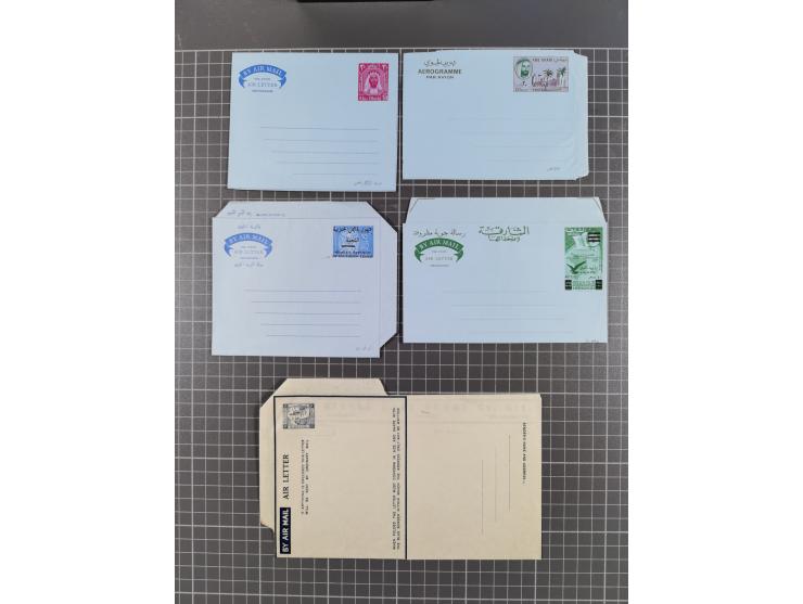 1950/80 (ca.), about 650 air letters and aerogrammes, mostly unused overseas with Near and Far East, Portuguese Colonies, etc