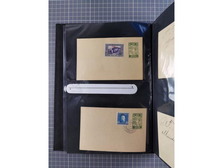 1879/1918, Ganzsachensammlung im Album mit Antwortkarten und Kartenbriefen, insgesamt über 60 Stück. Doppelzensurkarte nach K