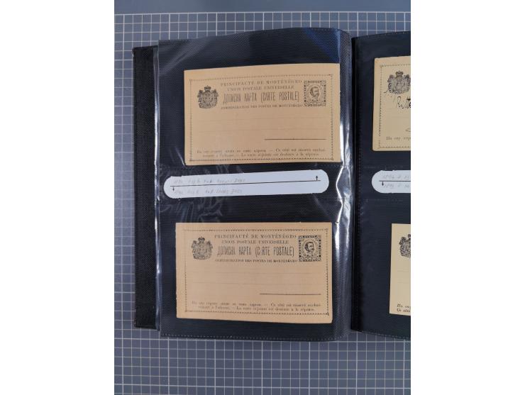 1888/1915, Ganzsachensammlung im Album in beiden Erhaltungen, meist verschiedene mit Antwortkarten, Streifbändern, Umschlägen