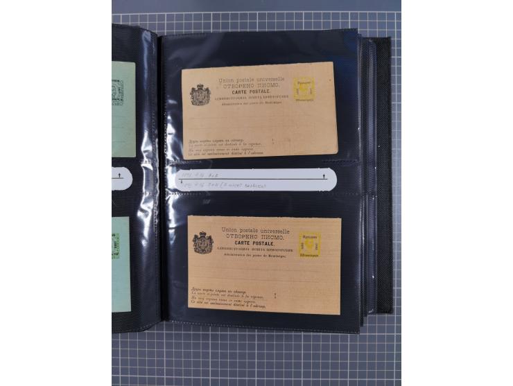 1888/1915, Ganzsachensammlung im Album in beiden Erhaltungen, meist verschiedene mit Antwortkarten, Streifbändern, Umschlägen
