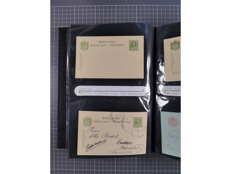 1888/1915, Ganzsachensammlung im Album in beiden Erhaltungen, meist verschiedene mit Antwortkarten, Streifbändern, Umschlägen