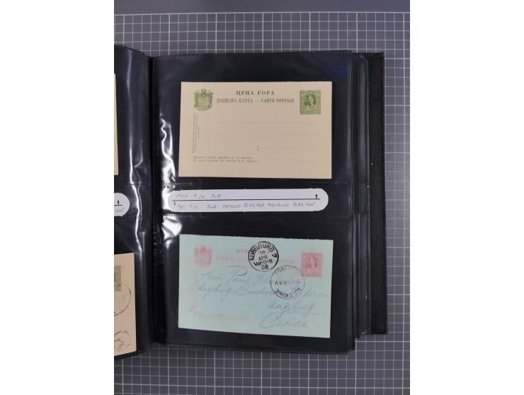 1888/1915, Ganzsachensammlung im Album in beiden Erhaltungen, meist verschiedene mit Antwortkarten, Streifbändern, Umschlägen