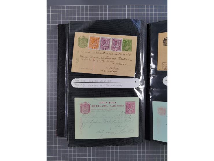 1888/1915, Ganzsachensammlung im Album in beiden Erhaltungen, meist verschiedene mit Antwortkarten, Streifbändern, Umschlägen