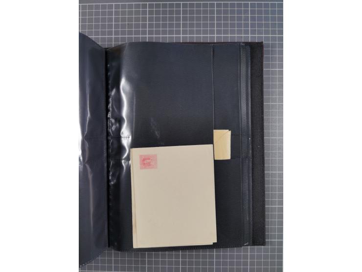 1888/1915, Ganzsachensammlung im Album in beiden Erhaltungen, meist verschiedene mit Antwortkarten, Streifbändern, Umschlägen